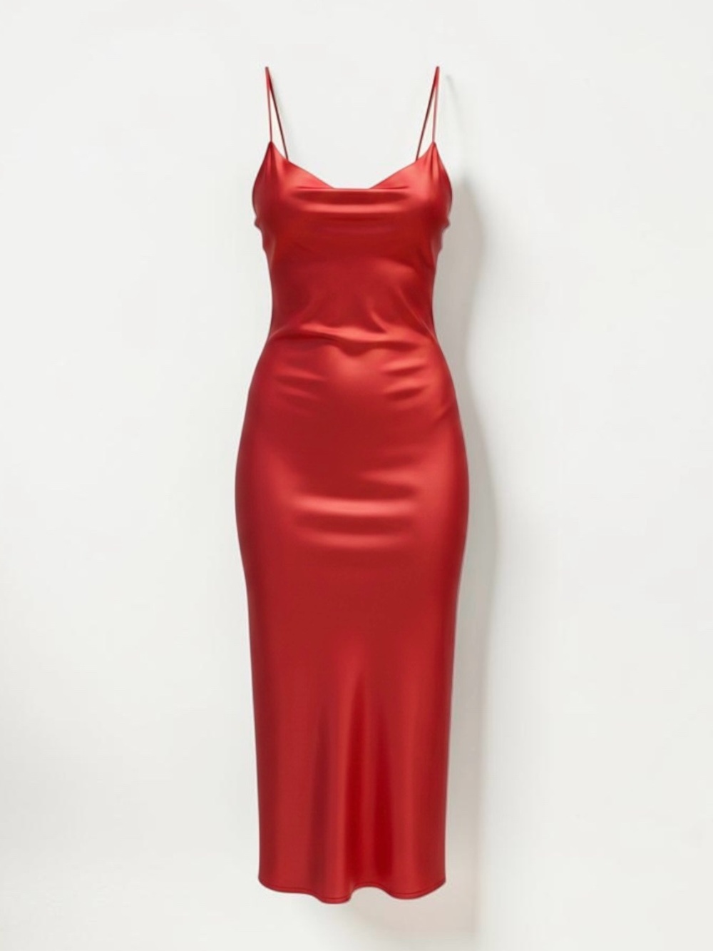 Old Navy The Occasion Satin Cowl Neck Maxi Dress Pink Coral Slip Gown - Size S